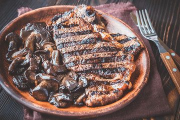 Beef steak with porcini mushrooms