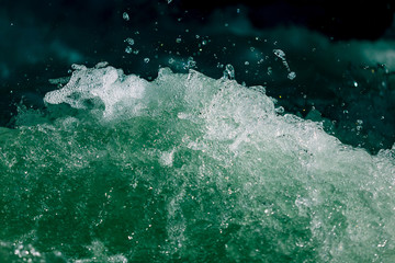 Splashes of water from the waves in the sea