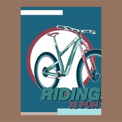 Cycle racing sport poster design. Vector flat illustration - Vector
