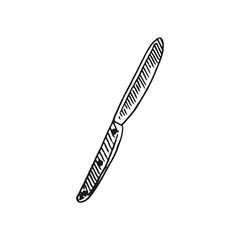 knife vector doodle sketch isolated on white background