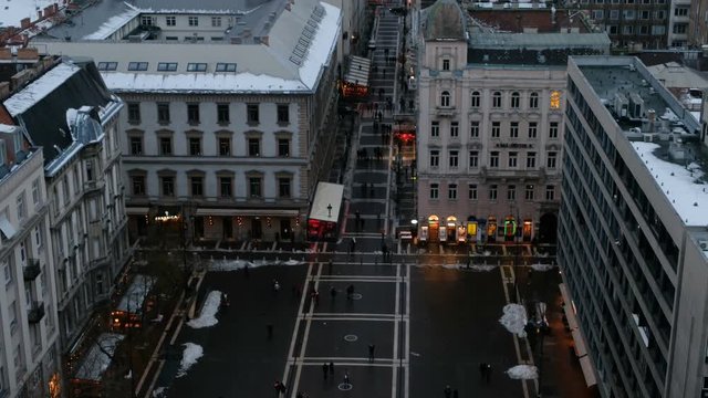 View from the top of St.Stephan's Basilica to the square, Budapest, Hungary