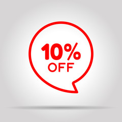 Special offer sale red tag. This is the concept of the price list for discounts, of an advertising campaign, advertising marketing sales, a 10% off discount, a unique offer. Vector illustration.
