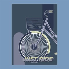 Bicycle. Advertising poster. Sport. Health.Travel. Flyer. Creative banner &ndash; Vector