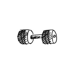dumbbell vector doodle sketch isolated on white background