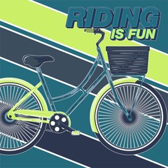 Bicycle Race Contest Poster Flyer Template. Vector Illustration  - Vector