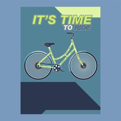 Bicycle Race Contest Poster Flyer Template. Vector Illustration  - Vector