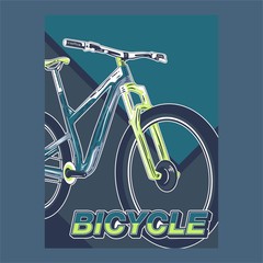 Bicycle Race Contest Poster Flyer Template. Vector Illustration  - Vector