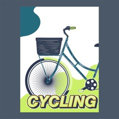 Bicycle Race Contest Poster Flyer Template. Vector Illustration  - Vector