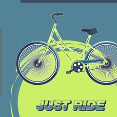 Bicycle. Advertising poster. Sport. Health.Travel. Flyer. Creative banner – Vector