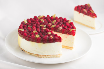 Tasty homemade raspberry cake