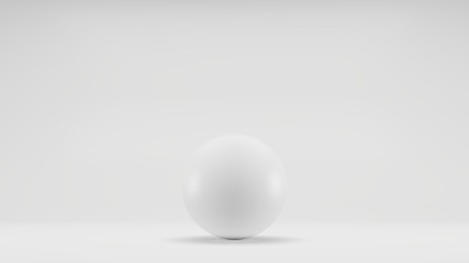 Sphere in a white photo studio