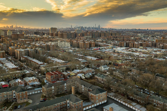 Aerial of Queens New York City