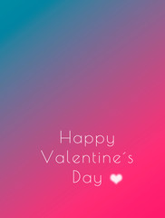 happy valentine day lettering in front beautiful purple pink blue tone and white font with blur und glitter elements backdrop.