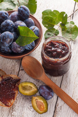 Plums with jam