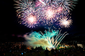 Fireworks celebration, Bulgaria, Europe