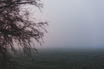 Moody sunrise over beautiful landscape