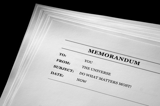 Memo From The Universe Positive Message Do What Matters Most