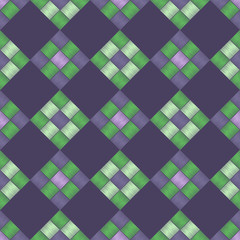 Trendy seamless pattern designs. A mosaic of square patches. Patchwork texture. Weaving. Vector geometric background. Can be used for wallpaper, textile, invitation card, wrapping, web.