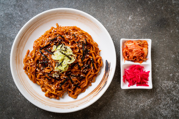 Korean hot and spicy instant noodle with kimchi