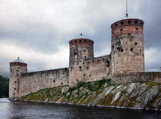 Olavinlinna (Olofsborg), the 15th-century medieval castle in Savonlinna, Finland..