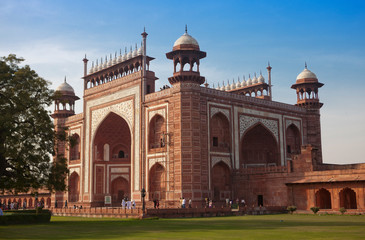 Fototapeta na wymiar gate to Taj Mahal complex, India