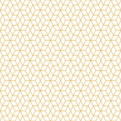 Motif géométrique abstrait sans couture avec ligne de luxe or et fond blanc.