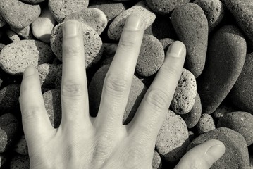 mano,gemas, roca, con textura, playa, canto rodado, gemas, canto rodado, dechado, naturaleza, roca,...