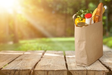 Bag full of groceries