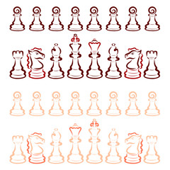 Intellectual game, useful hobby and sport, a set of chess pieces