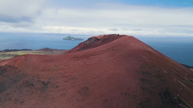 4K Aerial Vestmannaeyjar Heimaey Eldfell Iceland