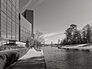 Building Reflexion Along The Waterway The Woodlands TX 4 B&W