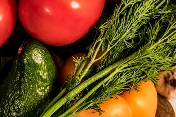 fresh vegetables on white background