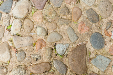 road surface made of natural stone
