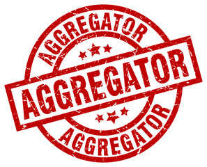 aggregator round red grunge stamp