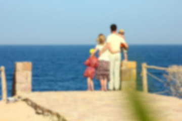 Happy family on the beach