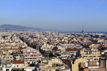 Fototapeta na wymiar Vista panorámica de Barcelona