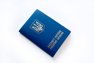 Ukrainian passport, isolated on white background