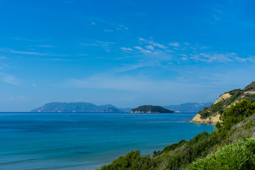Greece, Zakynthos, Beautiful view on the island from famous gerakas bay