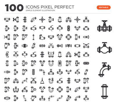 Set of 100 icons such as Pipes, Pipes