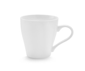 white ceramic cup on white background