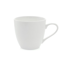 white ceramic cup on white background