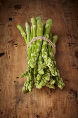 Bundle of fresh green asparagus shoots