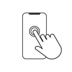 Smartphone touchscreen icon. Flat design. Vector illustration.