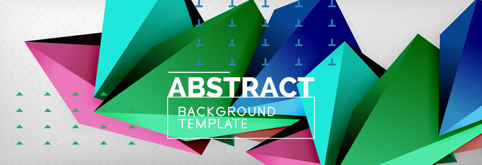 3d polygonal shape geometric background, triangular modern abstract composition