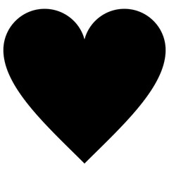 Heart symbol icon - black simple, isolated - vector
