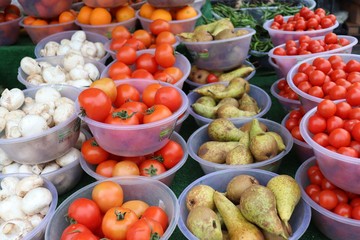 fruits and vegetables at the market