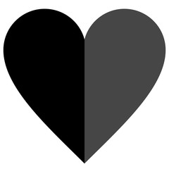 Heart symbol icon - black simple, isolated - vector