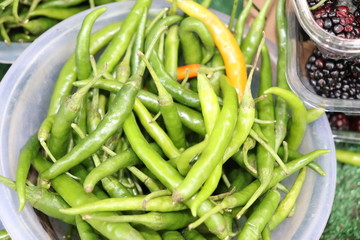 Green Chillies in a Bowl