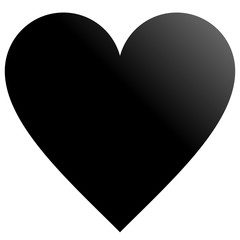 Heart symbol icon - black gradient, isolated - vector