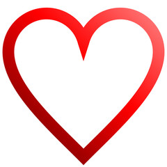 Heart symbol icon - red outlined gradient, isolated - vector